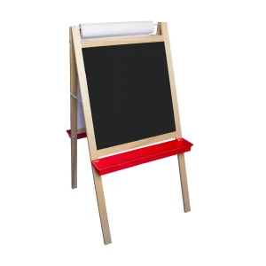 1 Deluxe Magnetic Paper Roll Easel, Dry Erase/Black Chalk