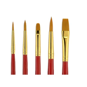 1 Short Handled Brush Set - Economical Paint Brush Set No. 8 for Beginning Artists - Decorative Art Brushes Round #1, 3 & 5, 3/8" Shader