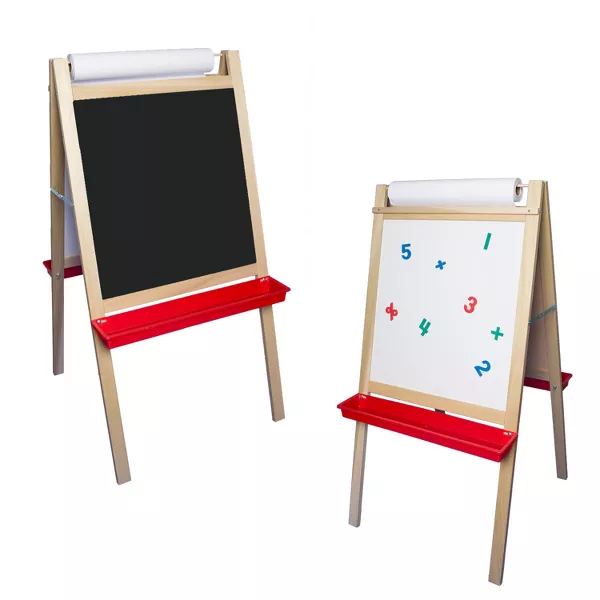 Deluxe Magnetic Paper Roll Easel, Dry Erase/Black Chalk - 图片 2