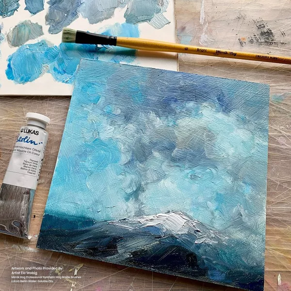 Professional Synthetic Hog Bristle Paint Brush- Versatile Alternative to Natural Hog Hair Paint Brushes for Oil Painting, Acrylics, Inks - 图片 4